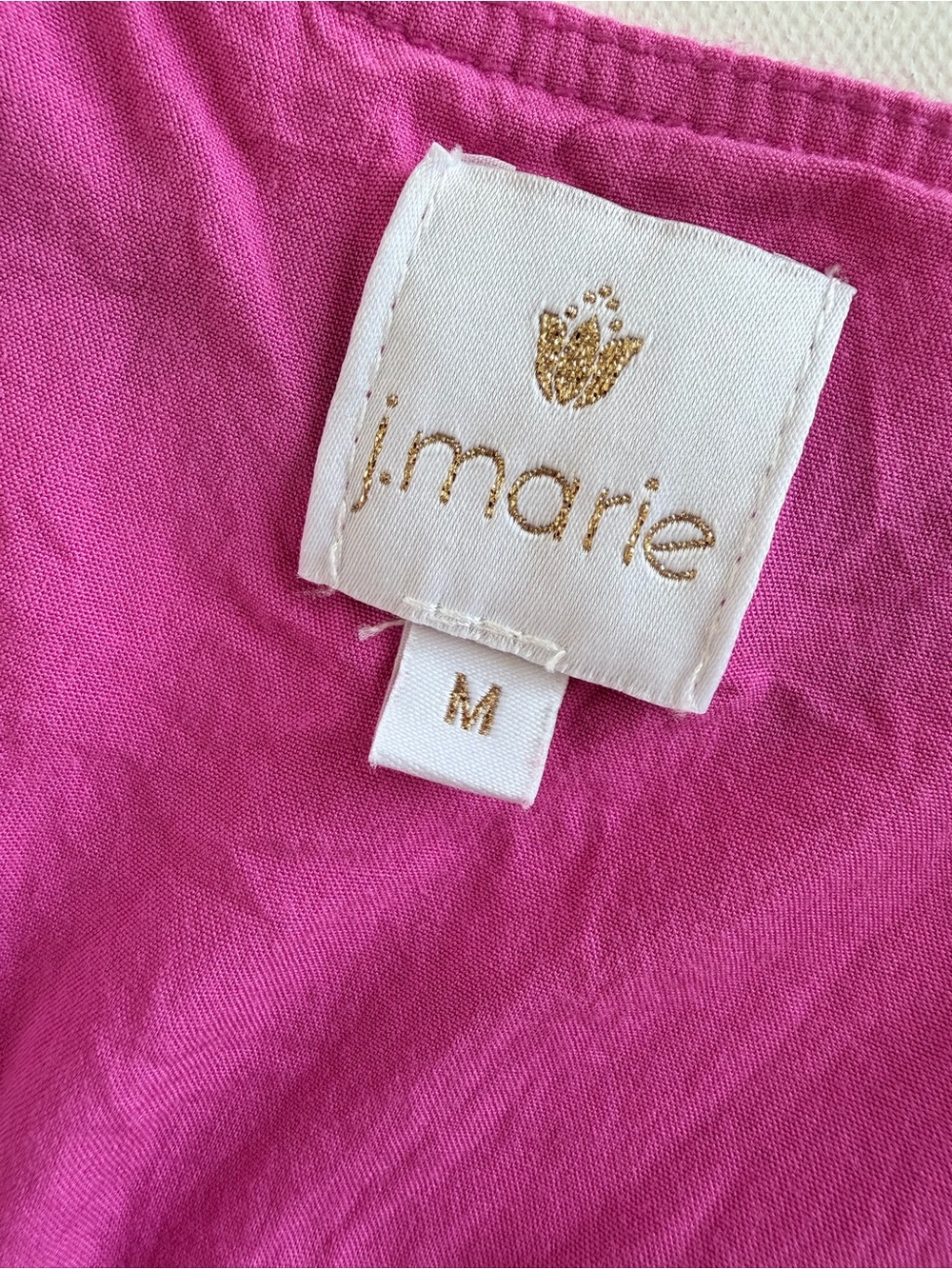 J.Marie Madeline Hot Pink Blue Embroidered Tiered Boho Mini Dress V-Neck M - Picture 4 of 12
